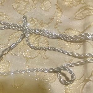Sterling, silver, braided chain necklace